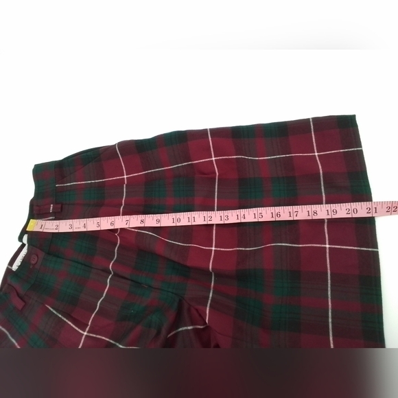 VINTAGE Womens KAREN SCOTT High Waisted Pleated PLAID Culotte Shorts Size 8 - Picture 6 of 7